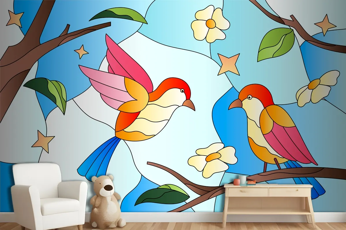 Gradient Stained Glass Background Wallpaper Mural