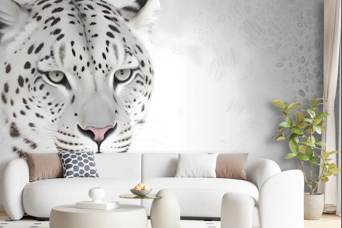 3D Look Monochrome Tiger Wallpaper Mural