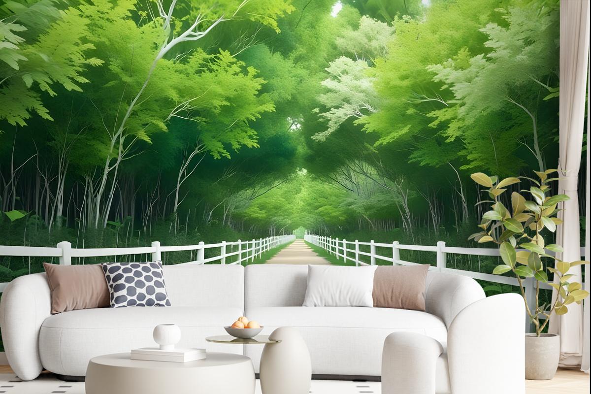 3D Look Photo Forest Landscape Wallpaper Mural