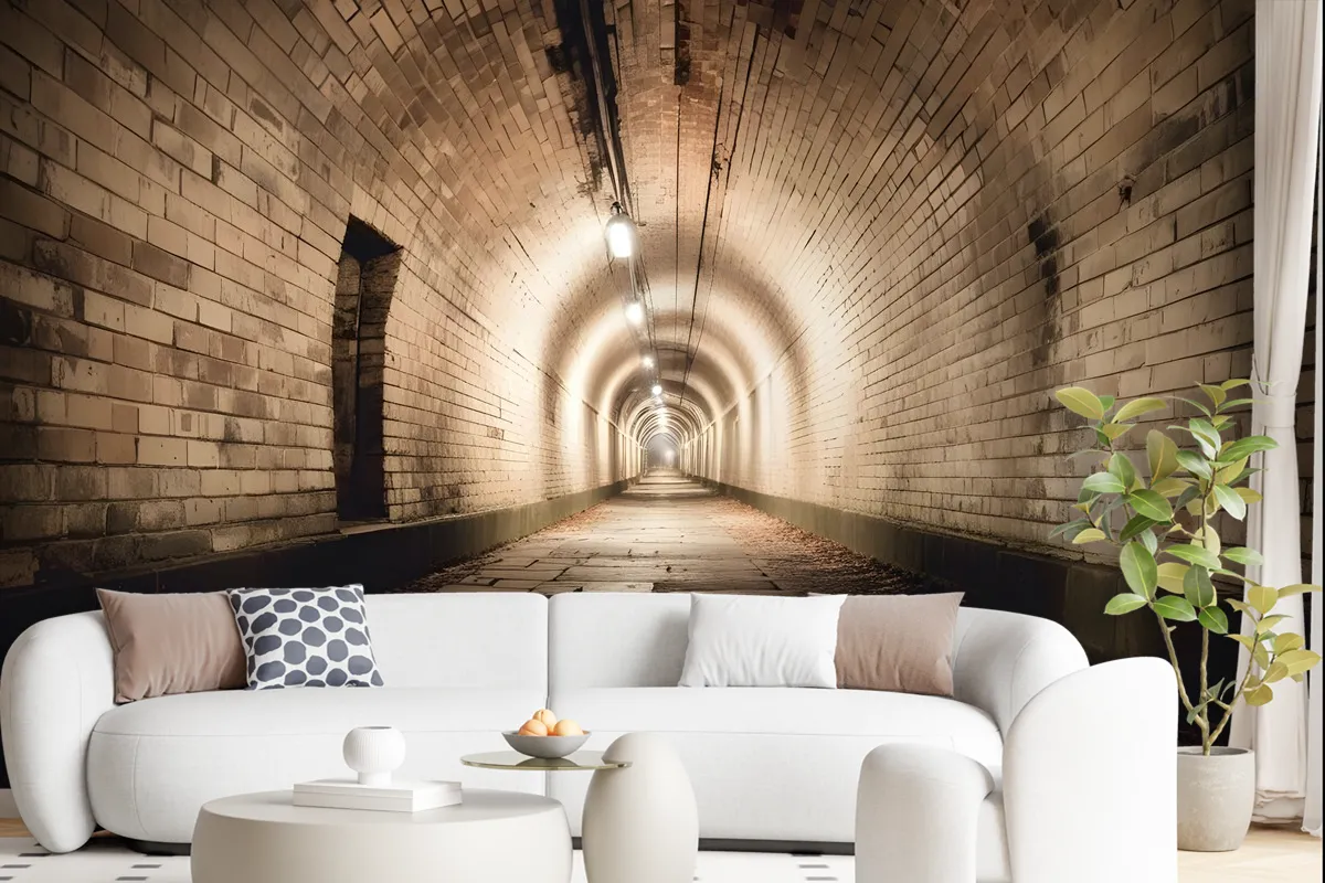 3D Look Tunnel Wallpaper Mural