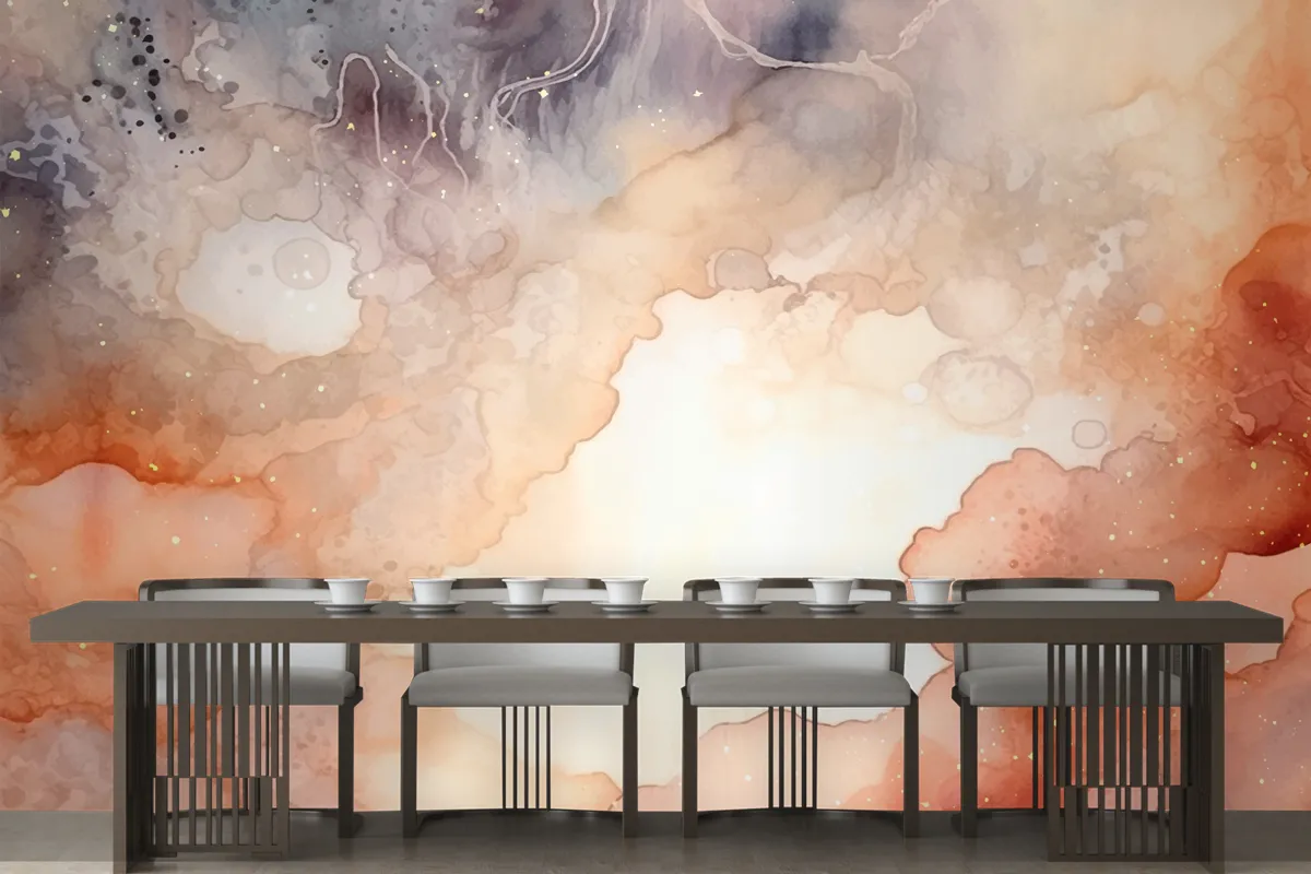 Neutral Watercolor Background Wallpaper Mural