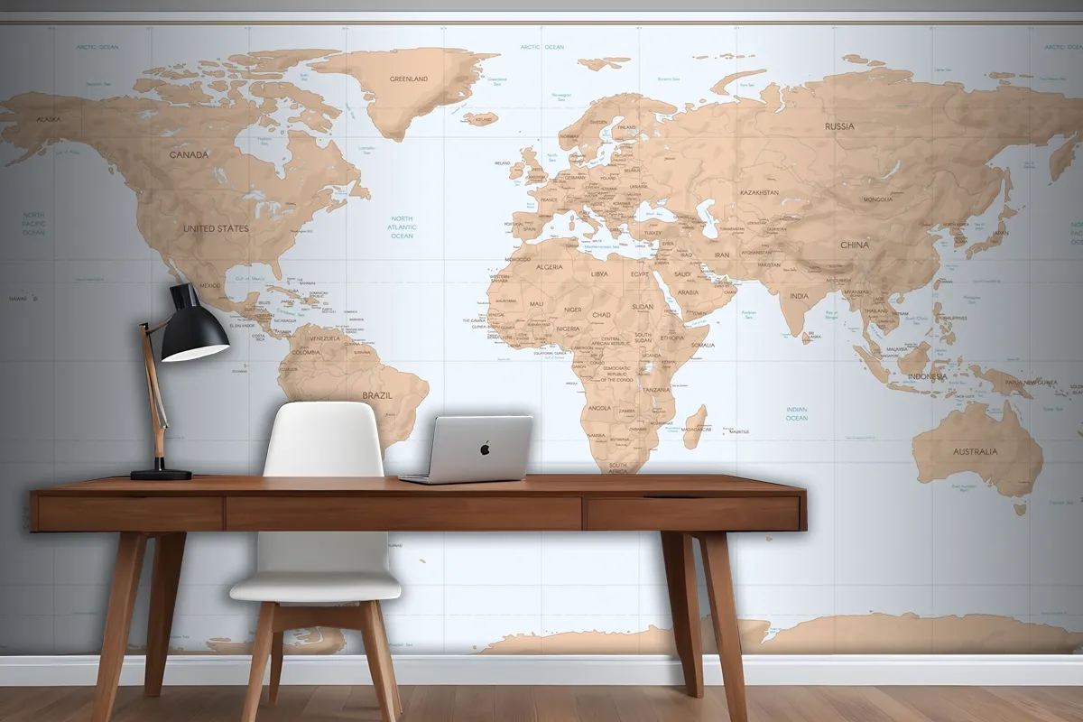 Vintage World Map Wallpaper Mural