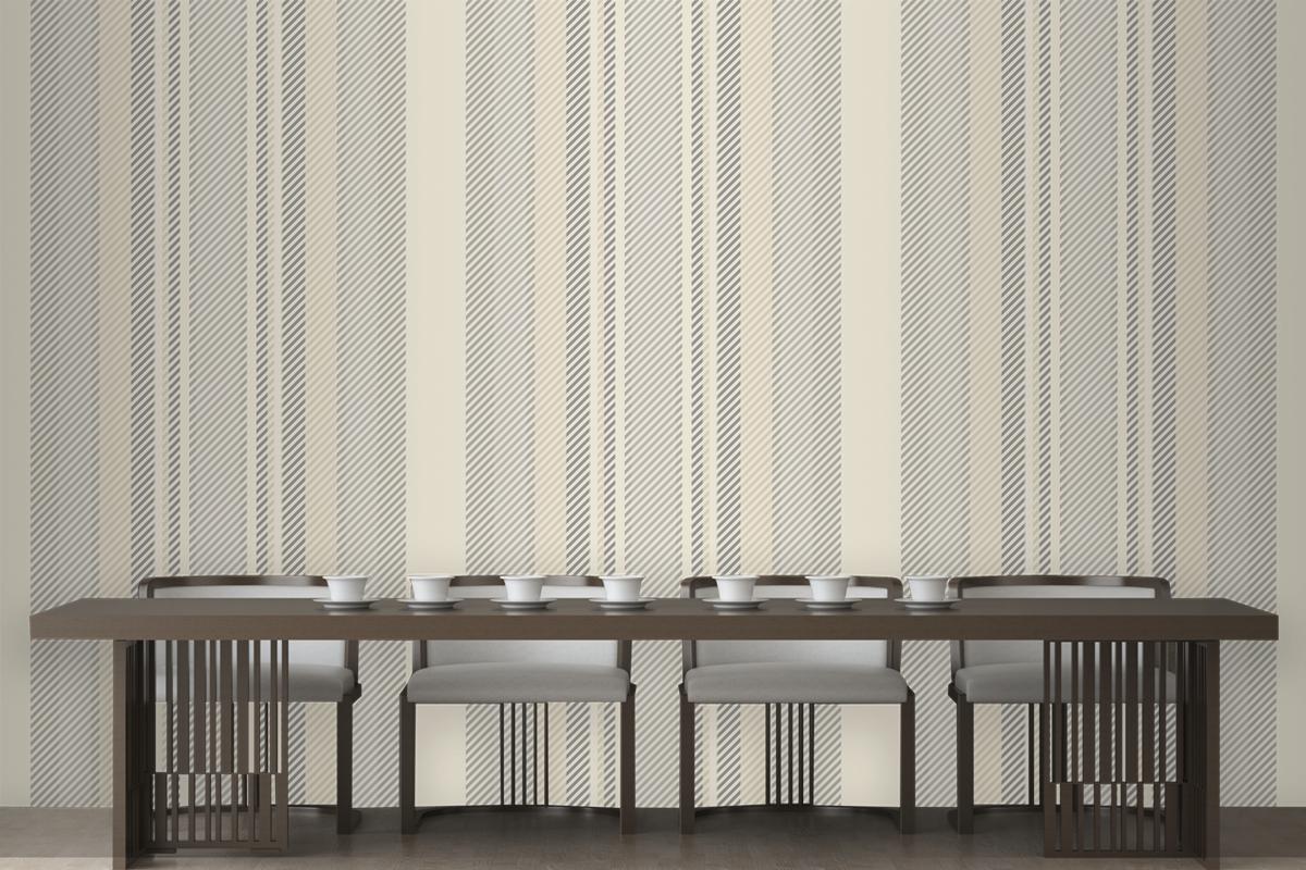 Trendy Striped Vintage Wallpaper Mural