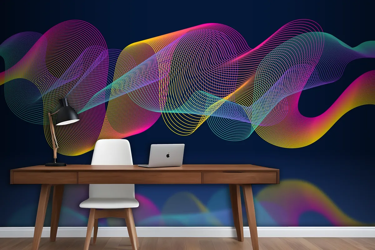 Colorful Equalizer Wave Wallpaper Mural 