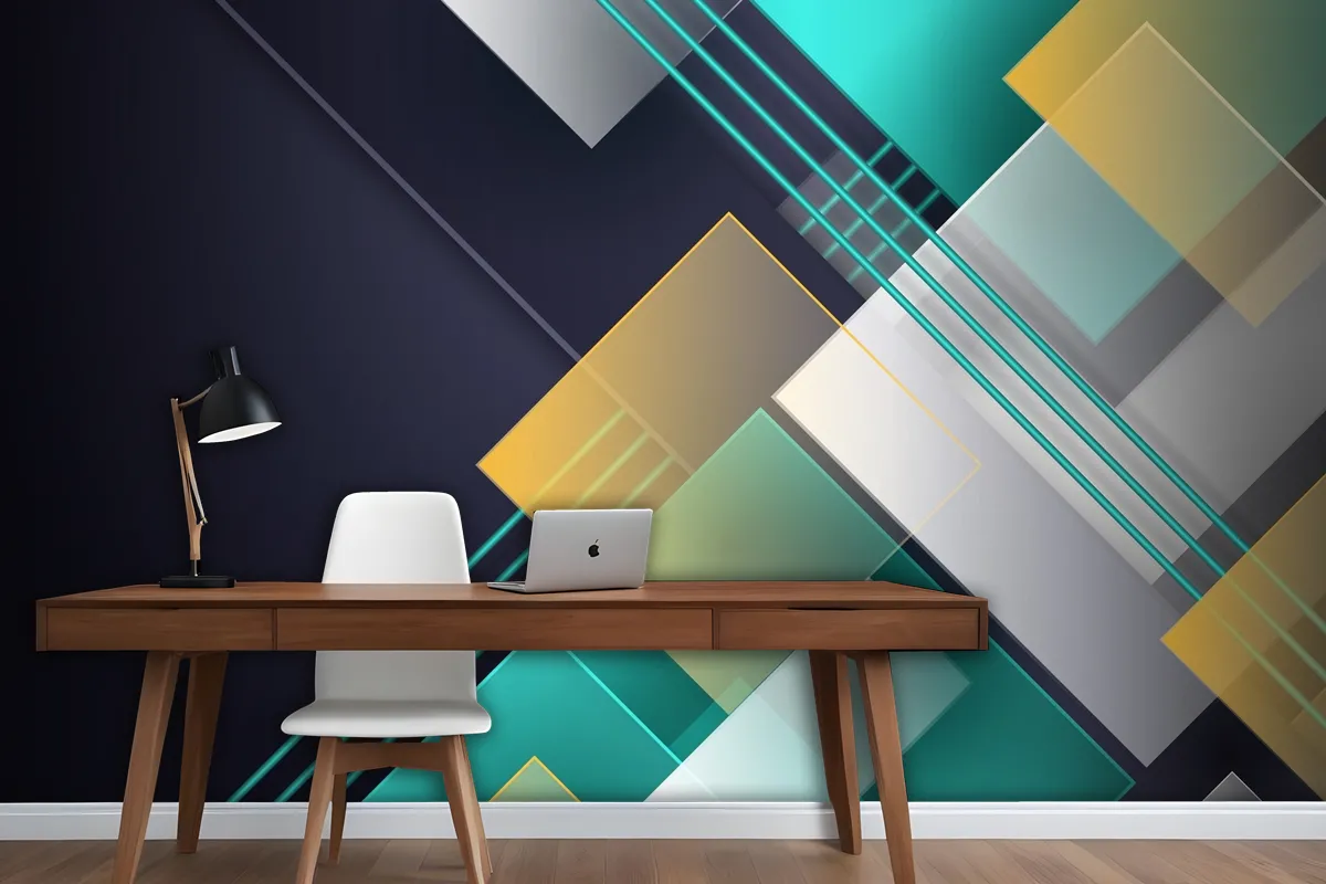 Overlapping Forms Background Wallpaper Mural