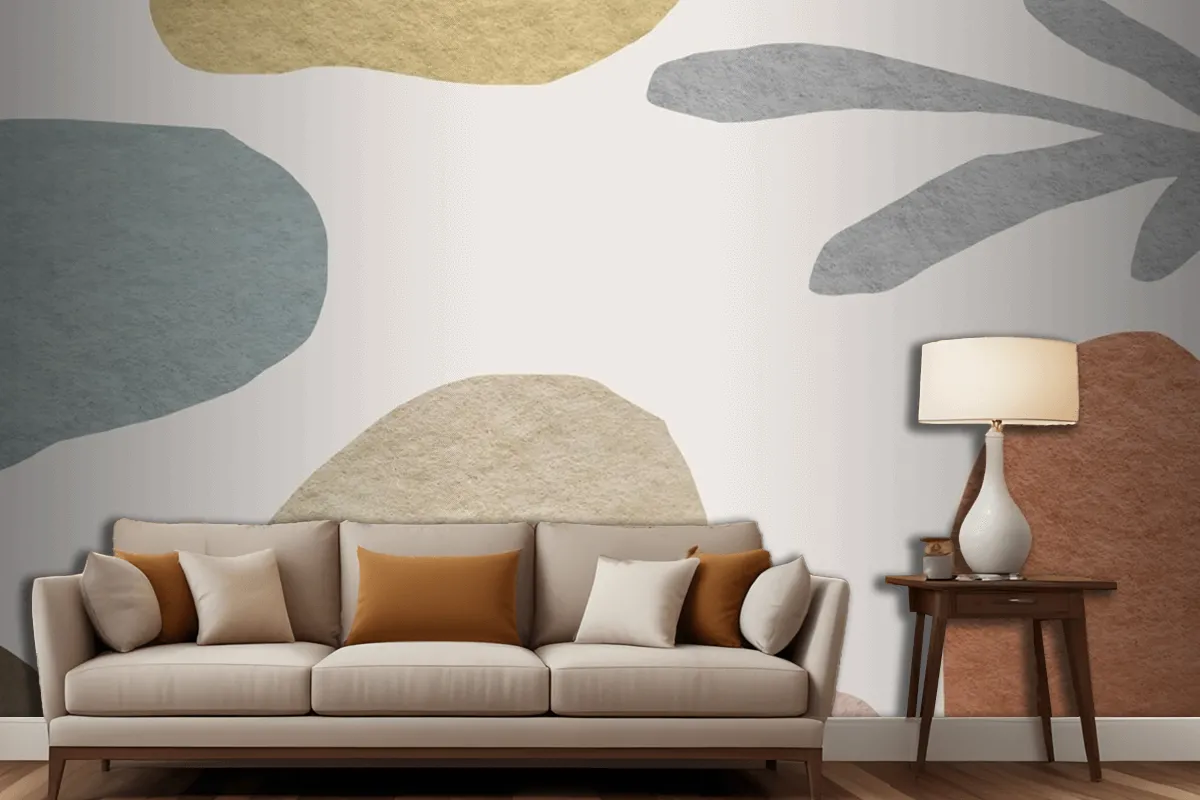 Abstract Pattern Earth Tone Design Living Room Wallpaper Mural