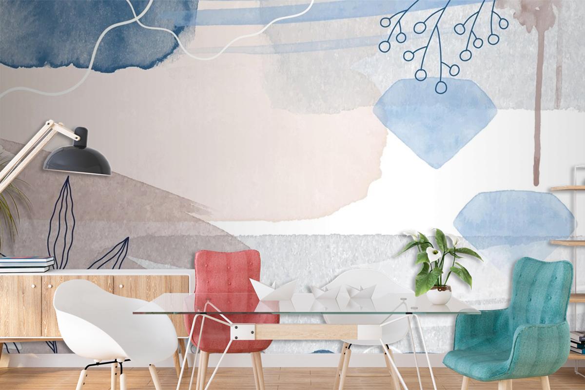 Abstract Watercolor Background Living Room Wallpaper Mural