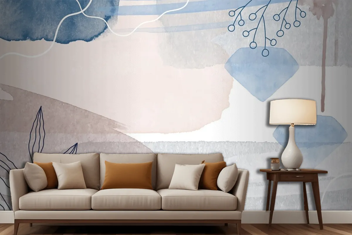 Abstract Watercolor Background Living Room Wallpaper Mural