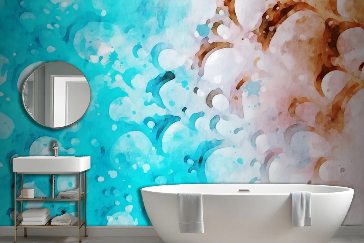 Abstract Watercolor Brush Stroke Artwork Wallpaper Mural