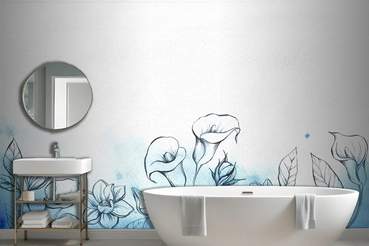 Abstract Watercolor Floral Background Wallpaper Mural