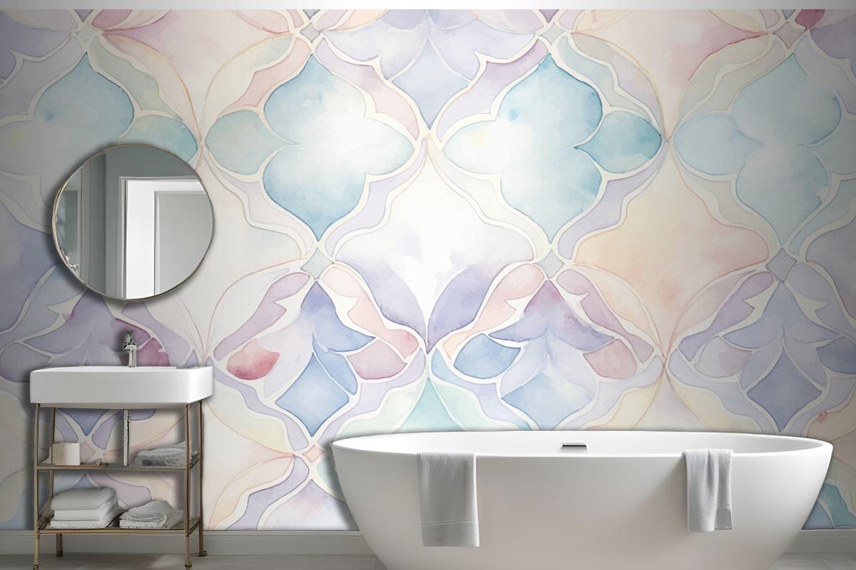 Abstract Watercolor Pattern Bathroom Wallpaper Mural