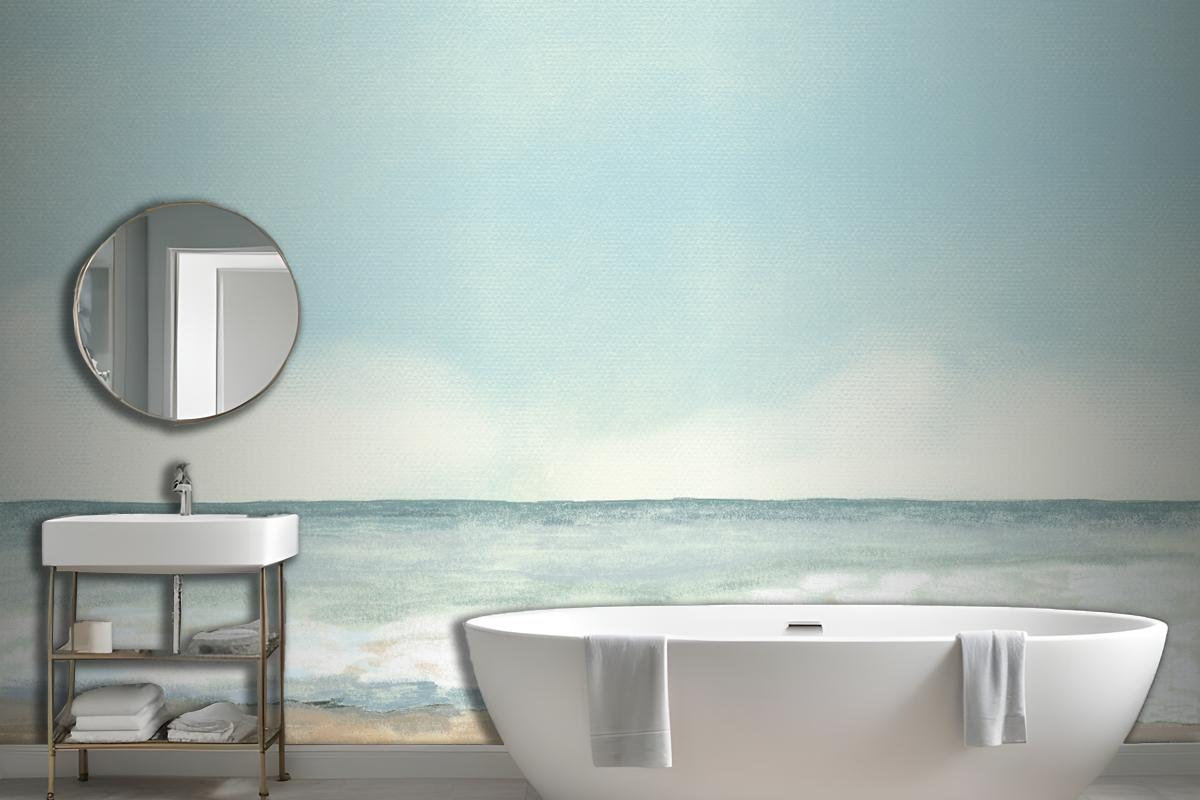 Beach Background Color Pencil Wallpaper Mural