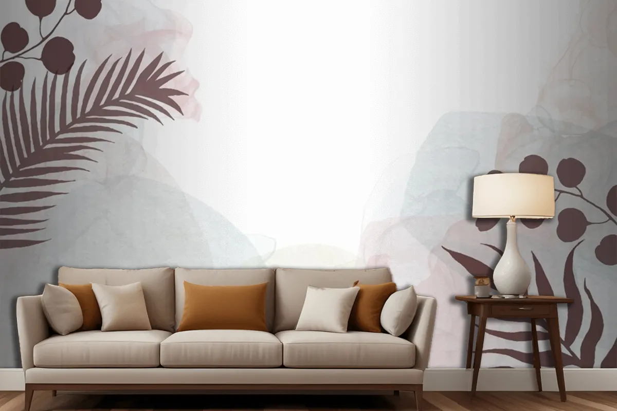 Decorative Watercolour Hand Painted Background With Floral Design Living Room Wallpaper Mural