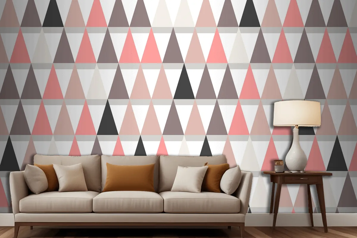 Flat Scandinavian Design Pattern Living Room Wallpaper Mural