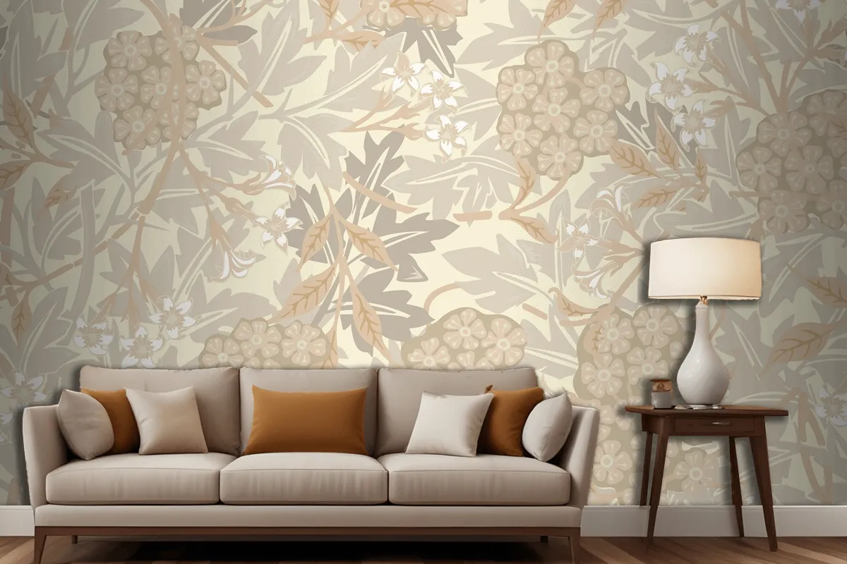 Floral Pattern Design Wallpaper Mural