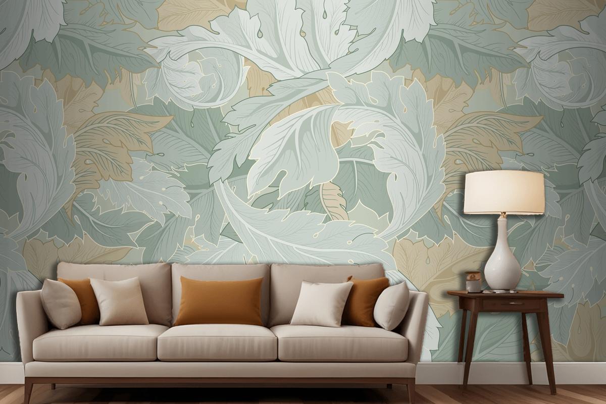 Flower Pattern Living Room Wallpaper Mural