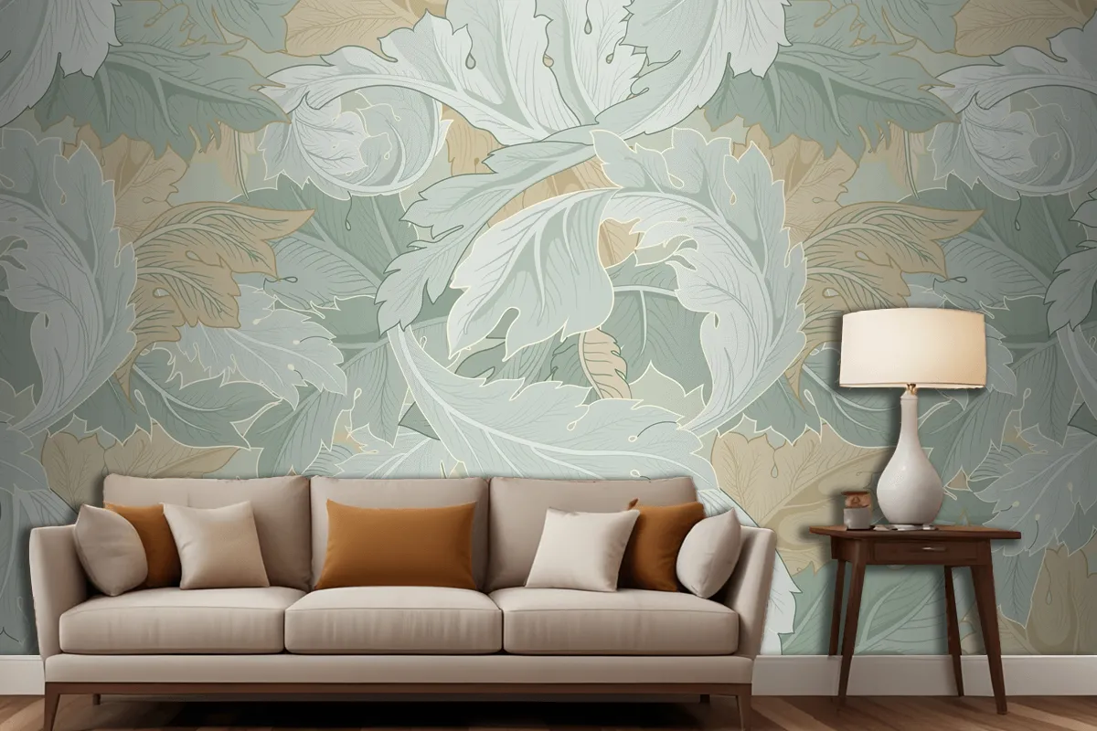 Flower Pattern Living Room Wallpaper Mural