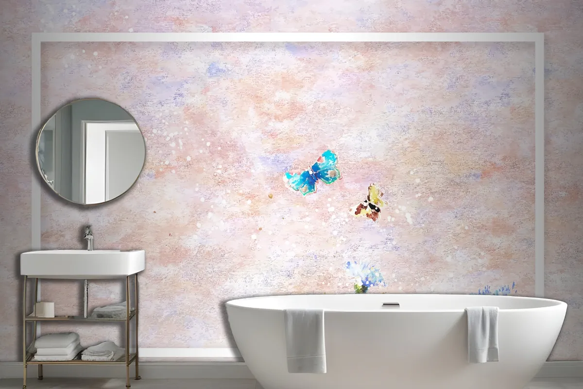 Frame On Pastel Painting Frame Wallpaper Mural