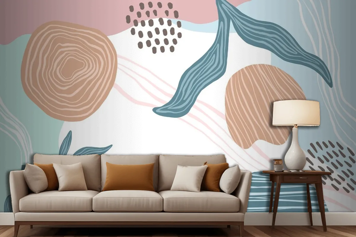 Hand Drawn Abstract Doodle Background Living Room Wallpaper Mural