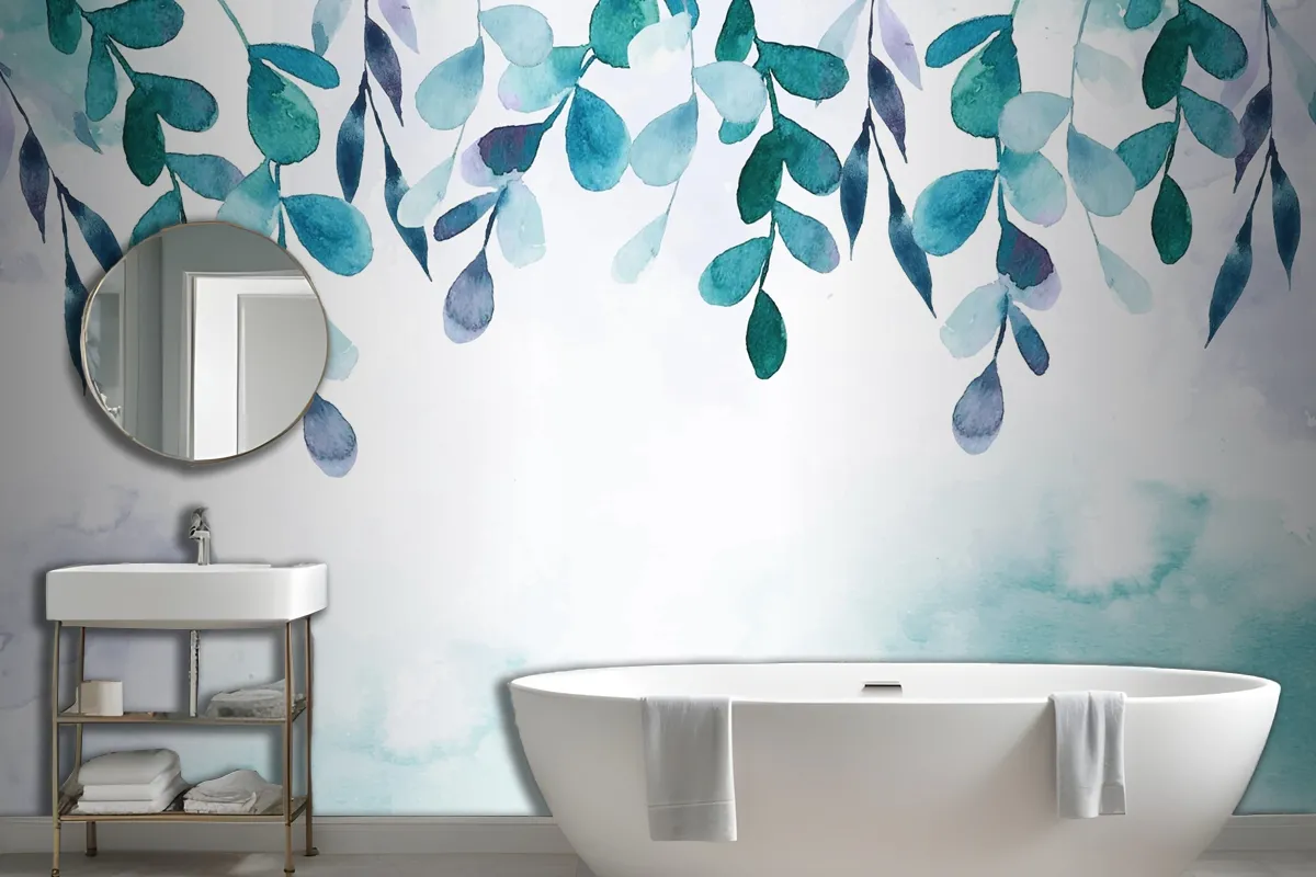 Hand Painted Watercolor Nature Background Wallpaper Mural