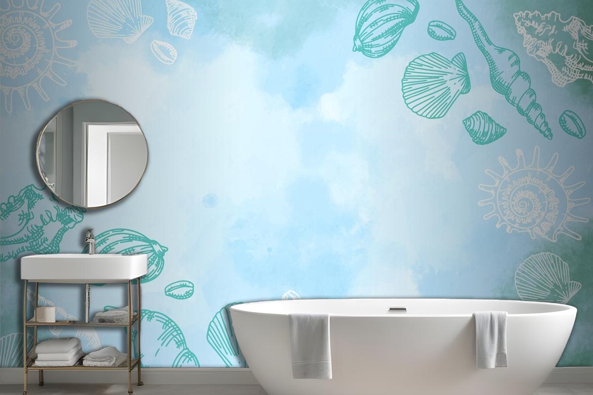 Powder Pastel With Hand Drawn Elements Wallpaper Mural