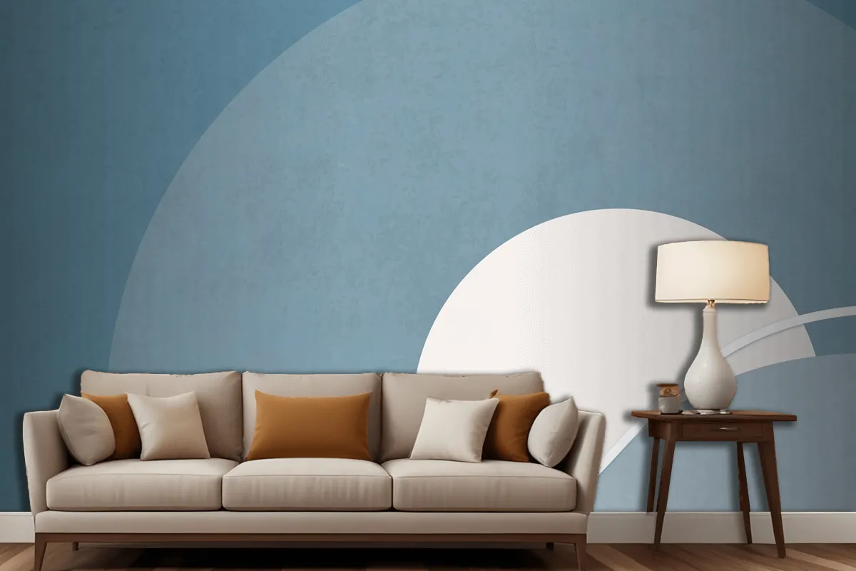 Retro Color Moon Landscape Minimalist Vintage Poster Style Living Room Wallpaper Mural