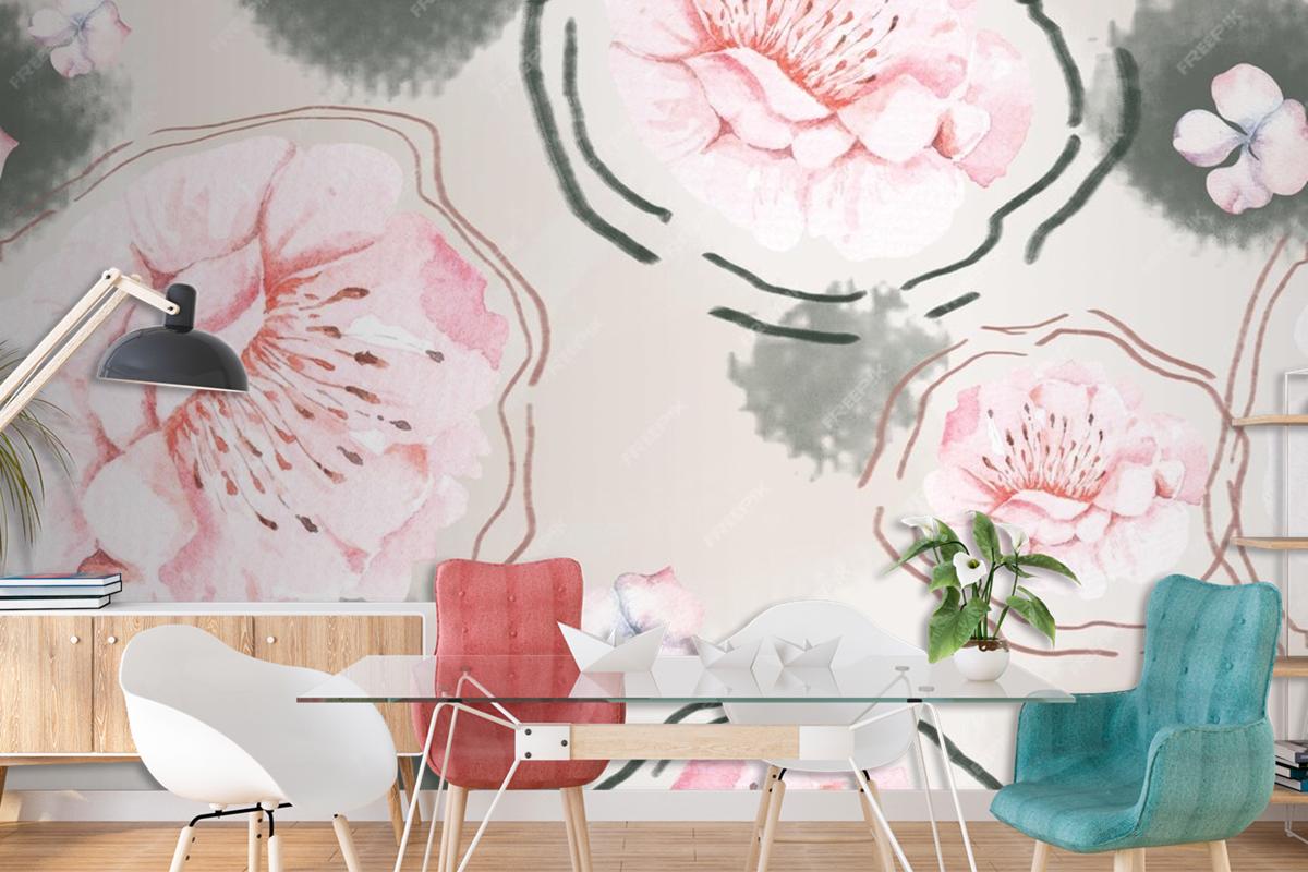 Rose Seamless Pattern With Watercolor For Fabric Living Room Wallpaper Mural