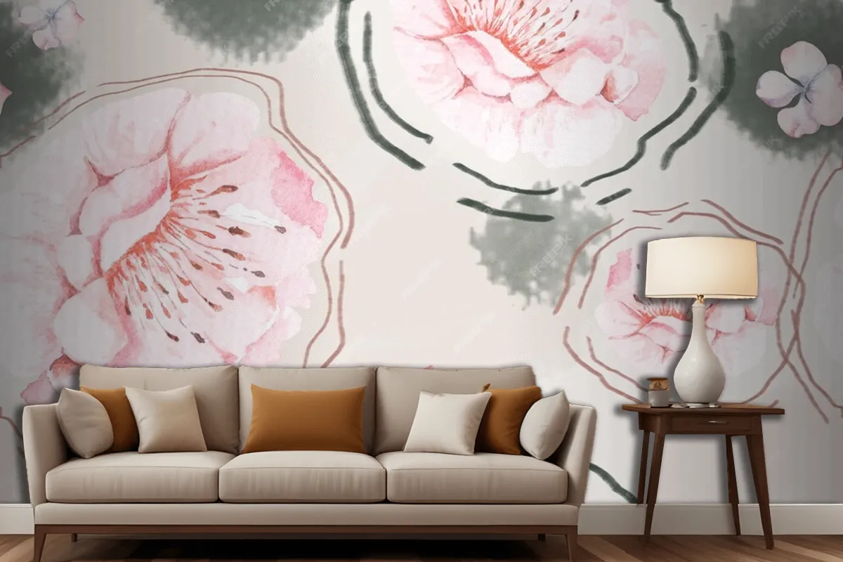 Rose Seamless Pattern With Watercolor For Fabric Living Room Wallpaper Mural