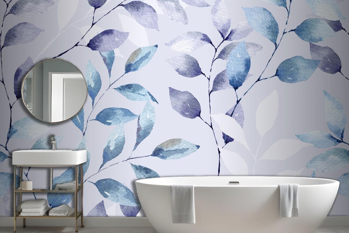 Seamless Pattern Of Leaf Abstract Wallpaper Mural