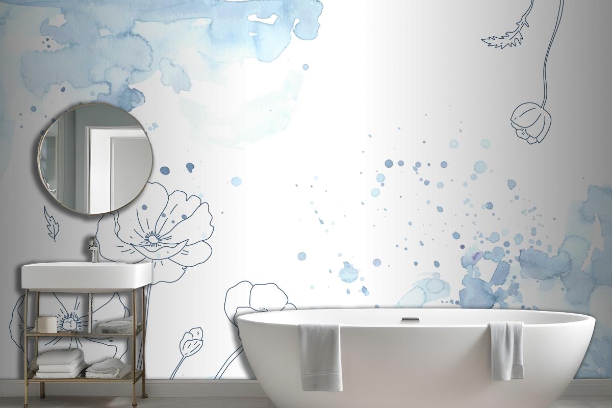 Watercolor Abstract Floral Wallpaper Mural