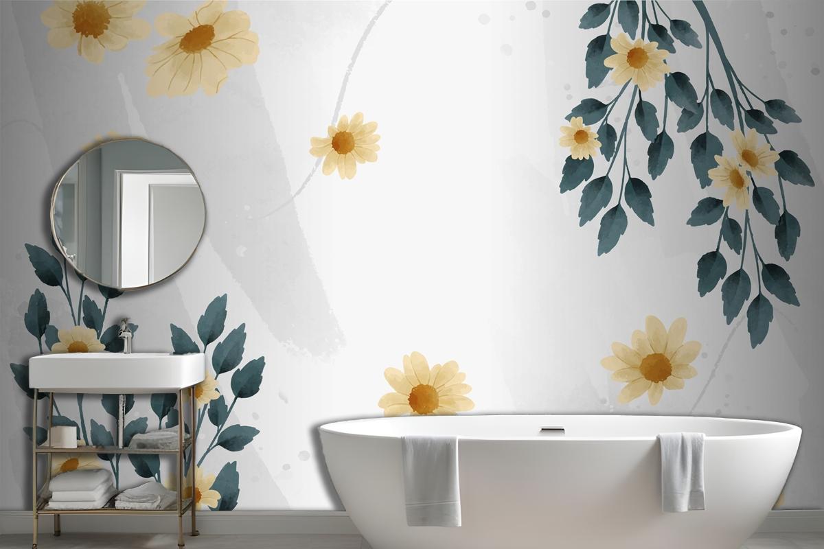 Watercolor Floral Background Design Wallpaper Mural