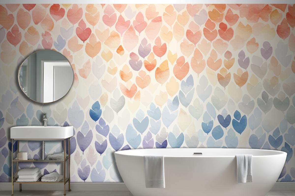 Watercolor Pattern With Flowers Wallpaper Mural