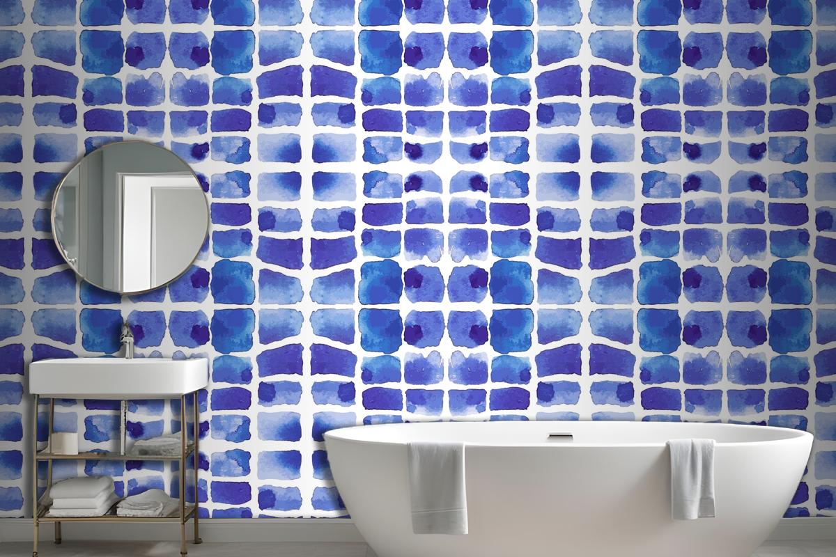 Watercolor Shibori Pattern Fabric Wallpaper Mural