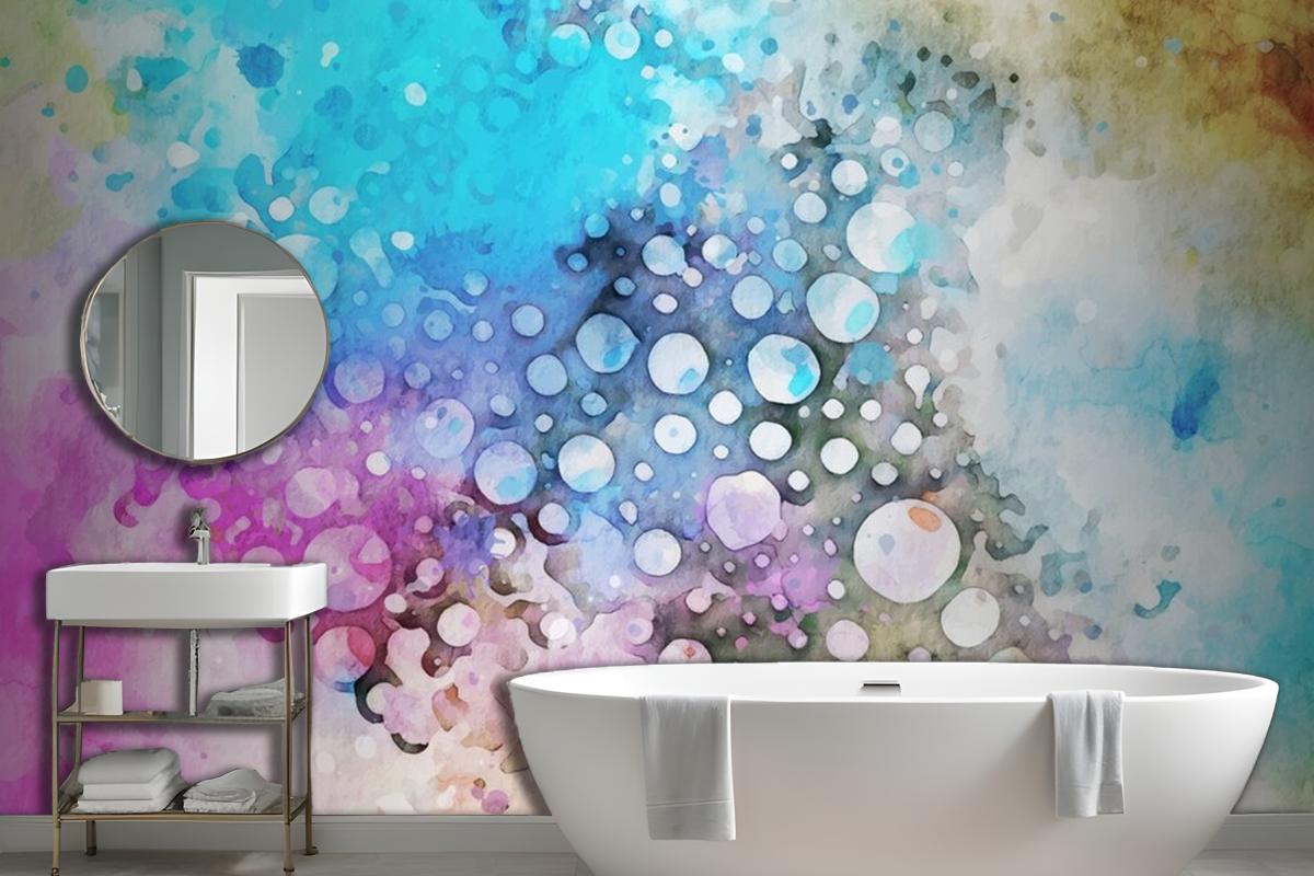 Watercolor With Colorful Texture Wallpaper Mural