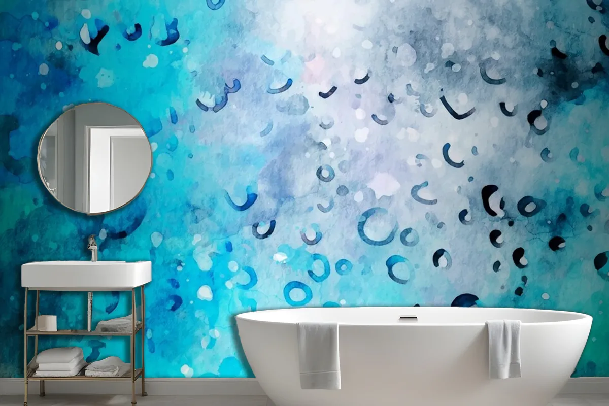 Watercolor With Green Texture Wallpaper Mural