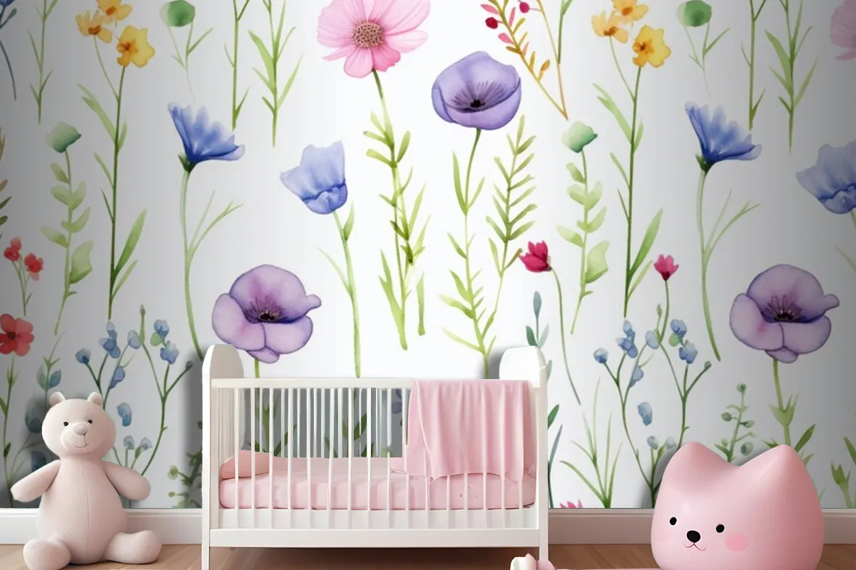 A Floral Wallpaper By Person Wallpaper Mural