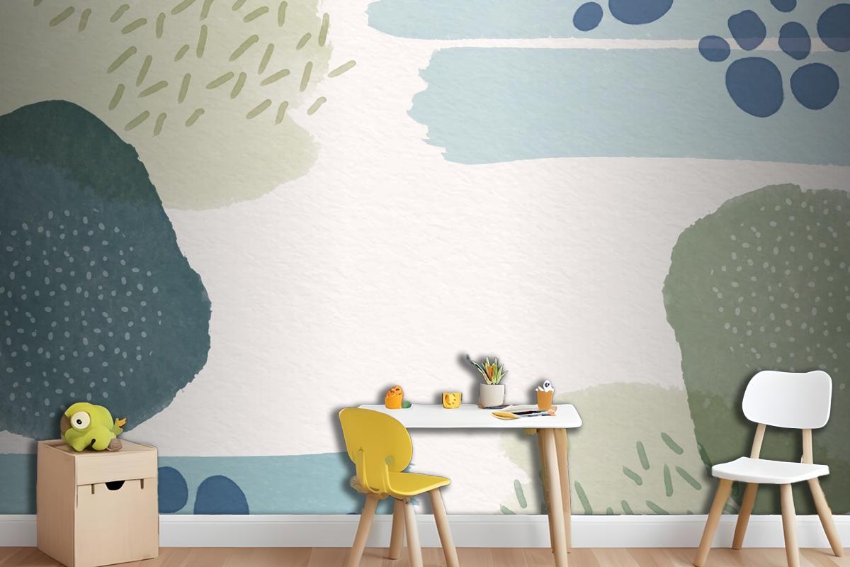 Abstract Background With Watercolor Shapes And Empty Space Wallpaper Mural