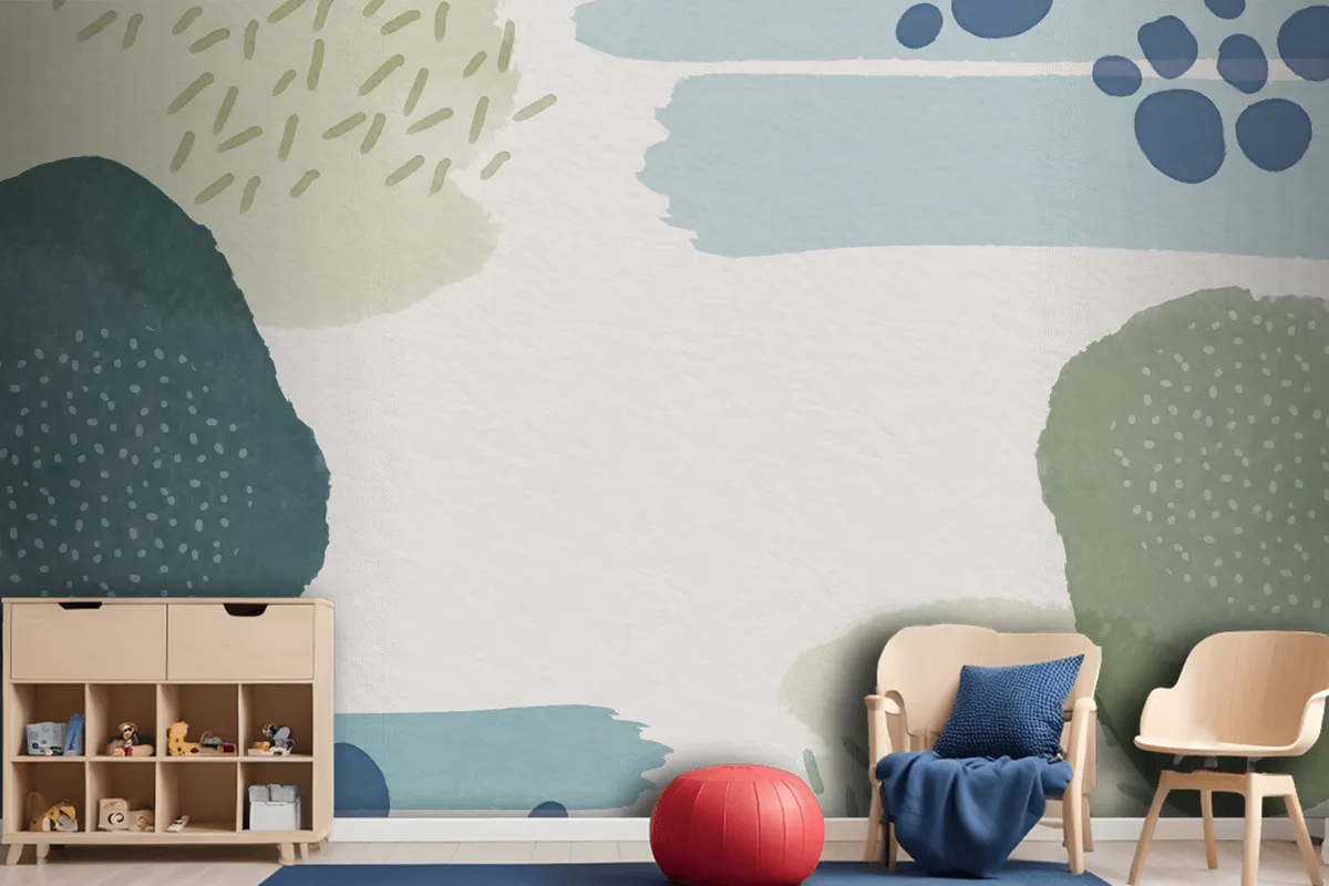 Abstract Background With Watercolor Shapes And Empty Space Wallpaper Mural