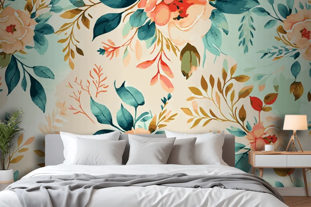 Abstract Floral Art Background Wallpaper Mural