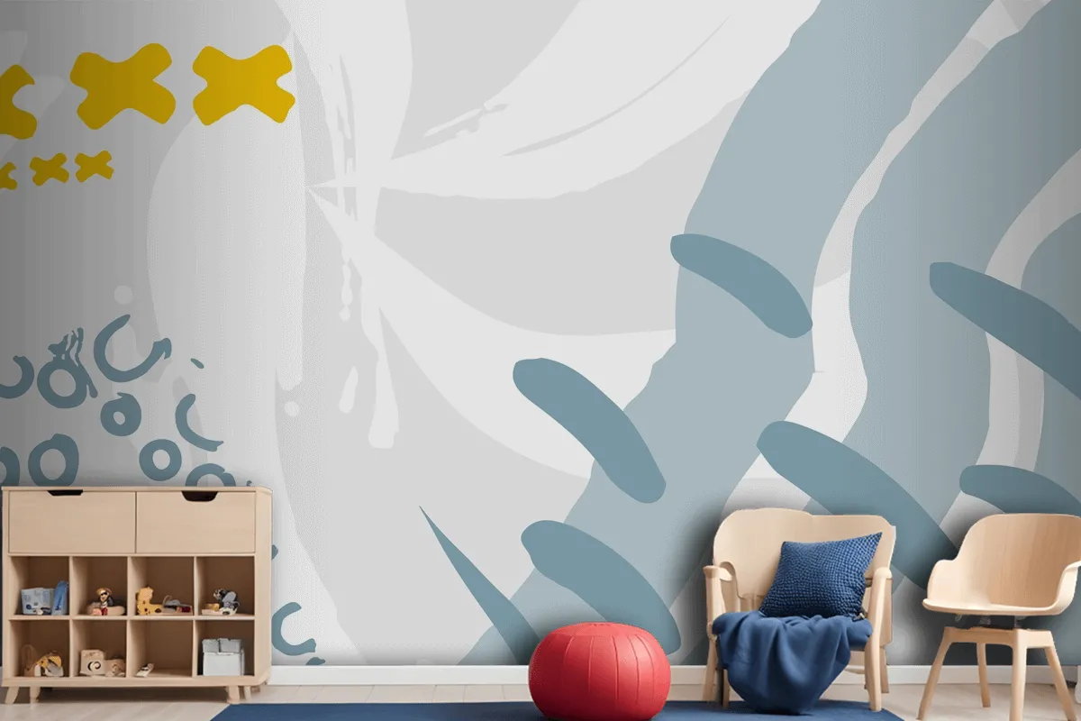 Abstract Shape With Colorful Design Color Splash Wallpaper Mural