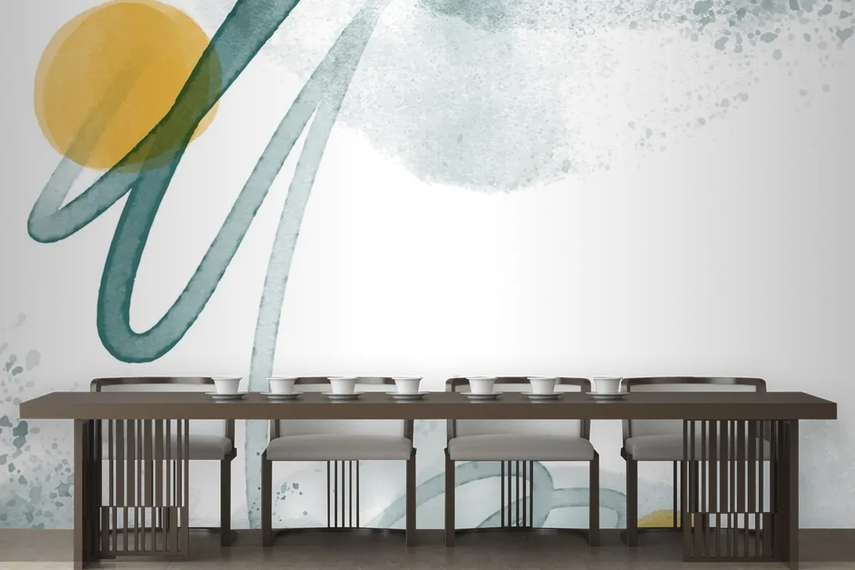 Abstract Watercolor Background Dining Room Wallpaper Mural