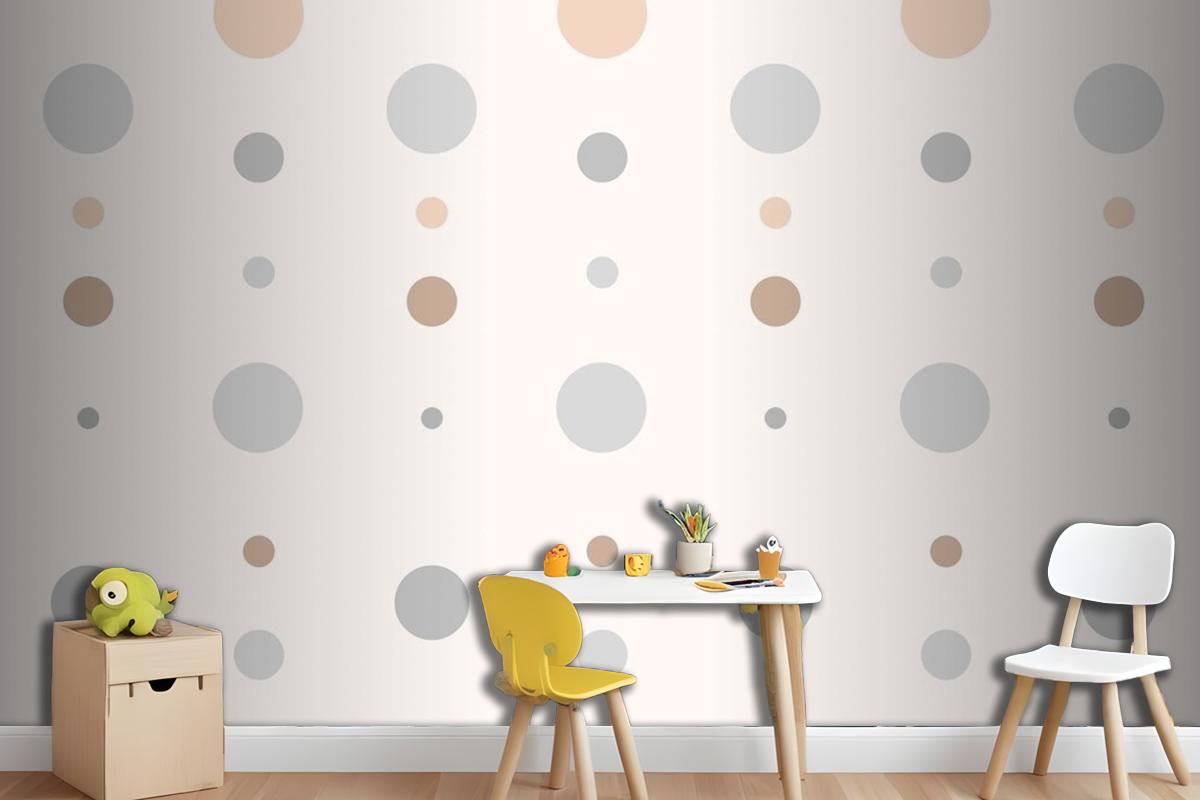 Aesthetic Polka Dot Pattern In Cream Wallpaper Mural