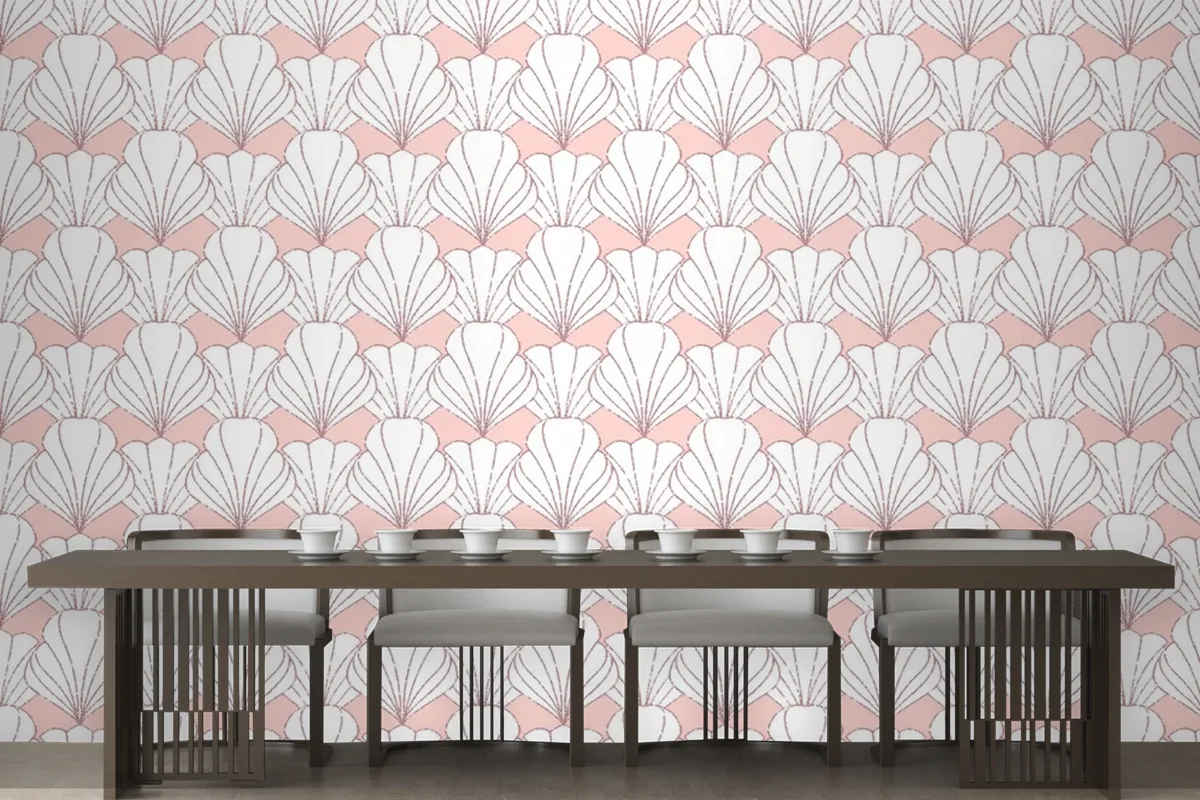 Art Deco Rose Gold Seamless Pattern Wallpaper Mural