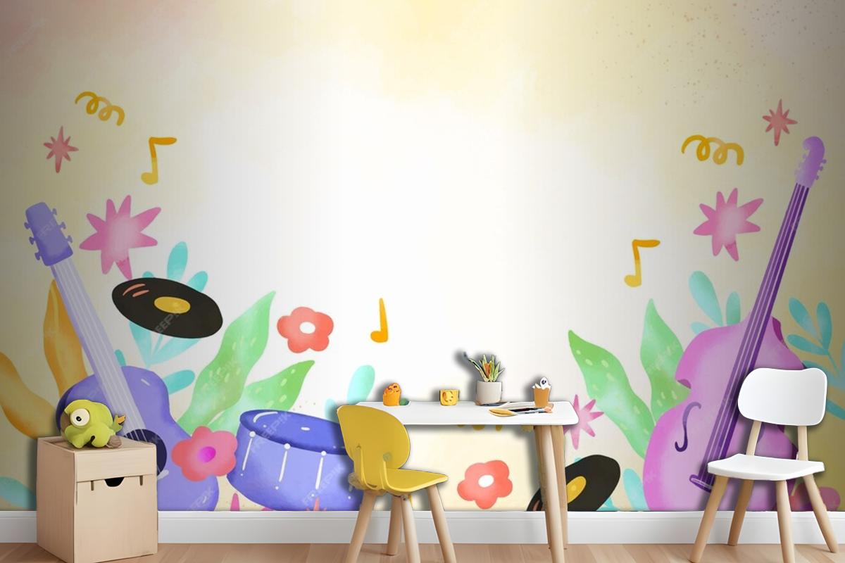 Background For World Music Day Celebration Wallpaper Mural