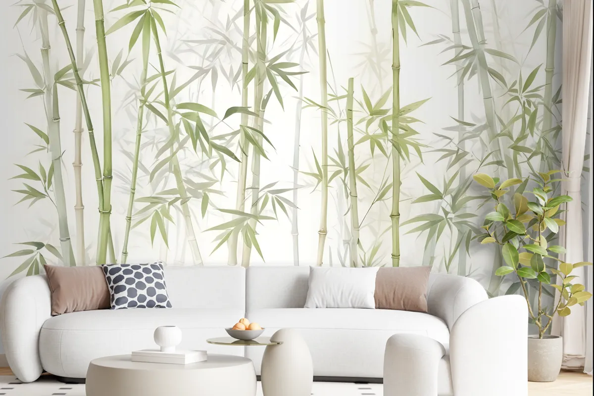 Bamboo Trees With Leopard Wallpaper Murals