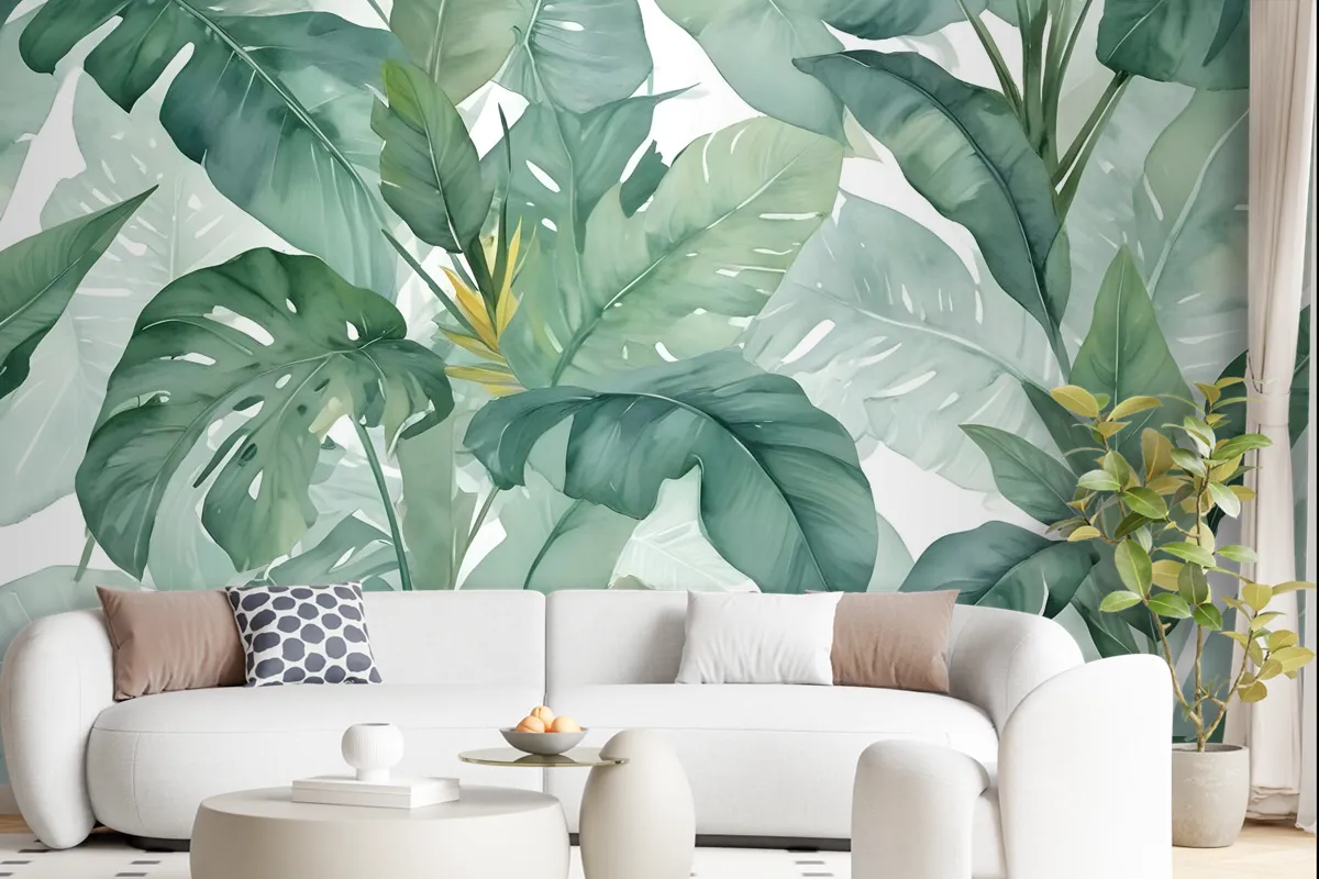 Banana Leaf Wallpaper Wallpaper Mural