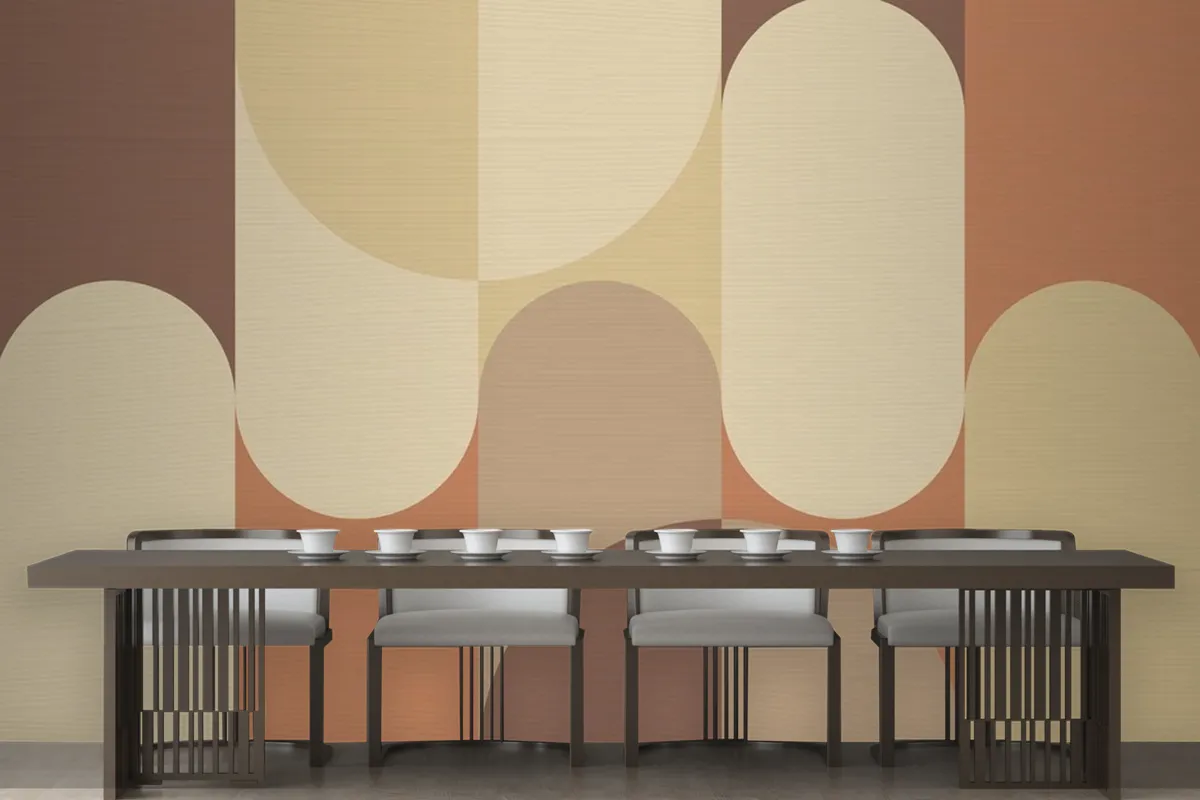 Bauhaus Background Brown Earth Tone Wallpaper Mural