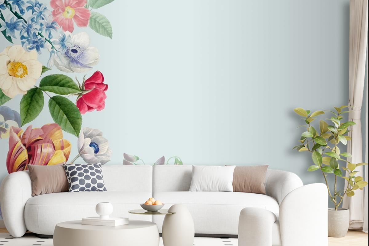 Blank Floral Copy Space Wallpaper Mural