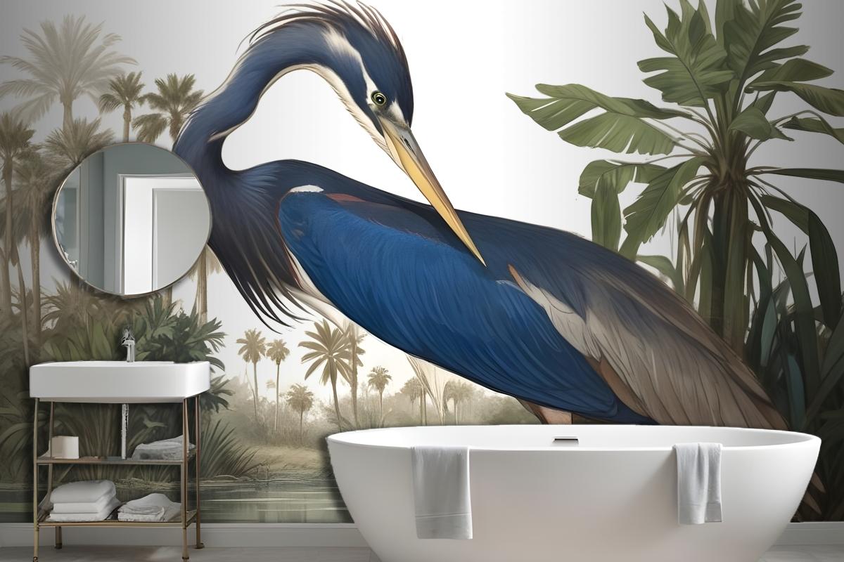 Blue Heron Wallpaper Mural