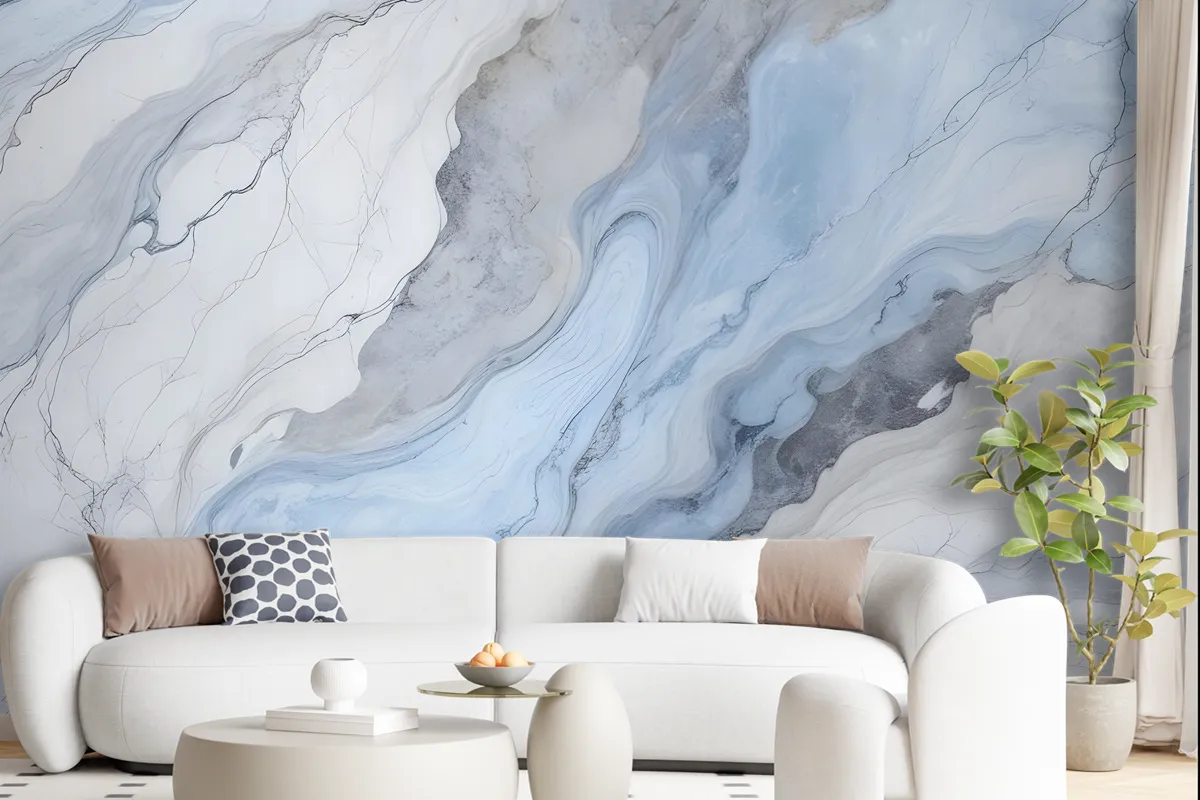 Blue Marble Art Wallpaper Mural